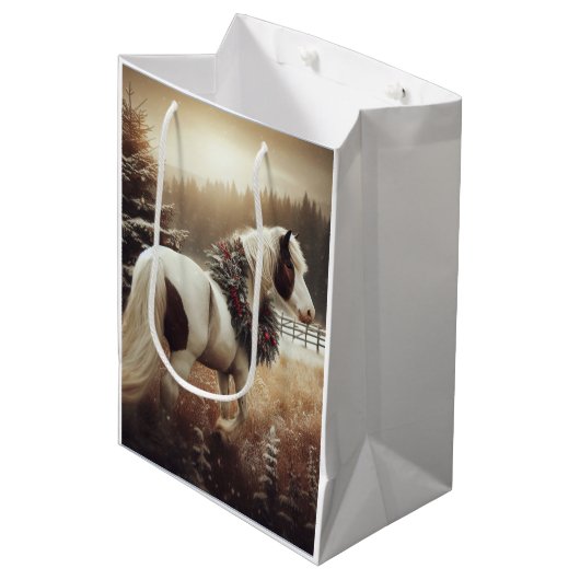 Mooi Bruin Paard Ruitersport Dierenliefde Medium Cadeauzakje (Voorkant Gekanteld)