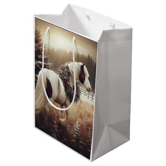 Mooi Bruin Paard Ruitersport Dierenliefde Medium Cadeauzakje (Achterkant Gekanteld)