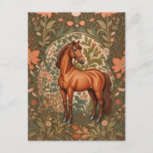 Mooi bruin paard William Morris Geïnspireerd Briefkaart