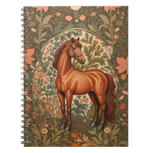 Mooi bruin paard William Morris Geïnspireerd Notitieboek