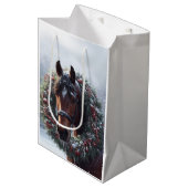 Mooi Bruin Wit Paard Ruitersport Dierenliefde Medium Cadeauzakje (Voorkant Gekanteld)