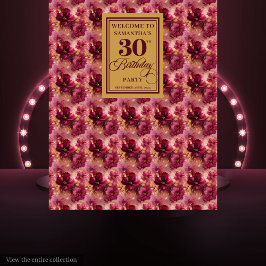 Mooi Burgundy Blush Goud Boho 30e Verjaardag Wandkleed