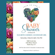 Mooi Cactus Hart Meisje Baby Shower