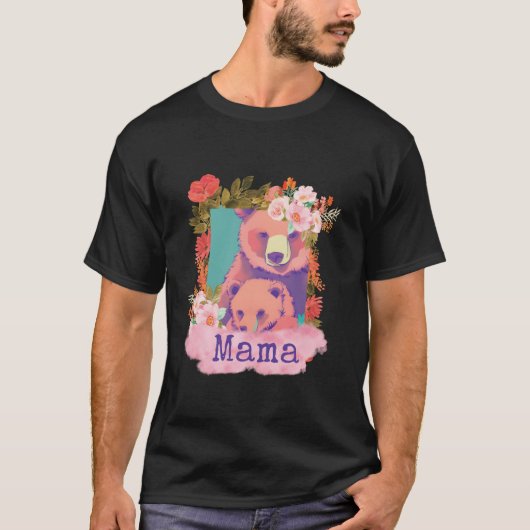 Mooi cadeau idee voor een mama beer Moederdag L T-shirt (Voorkant)