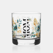 Mooi cadeau voor moeder Waterverf Blauwgroen goude