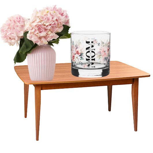 Mooi cadeau voor moeder Waterverf blozen Whisky Glas
