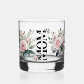 Mooi cadeau voor moeder Waterverf blush Rozen Whisky Glas (Voorkant)