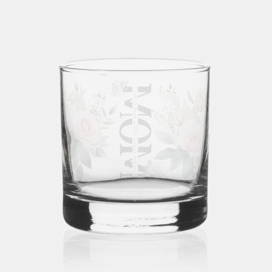 Mooi cadeau voor moeder Waterverf blush Rozen Whisky Glas (Achterkant)