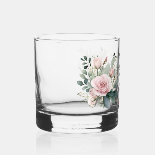 Mooi cadeau voor moeder Waterverf blush Rozen Whisky Glas (Rechts)