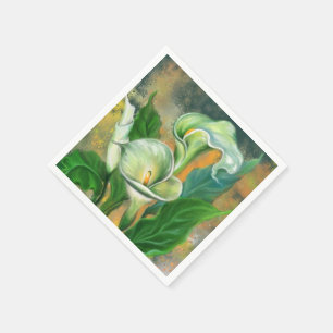 Mooi Calla Lily Flower Napkins Painting Servet
