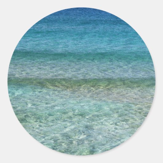 Mooi Calm Caribbean Zee Ronde Sticker (Voorkant)