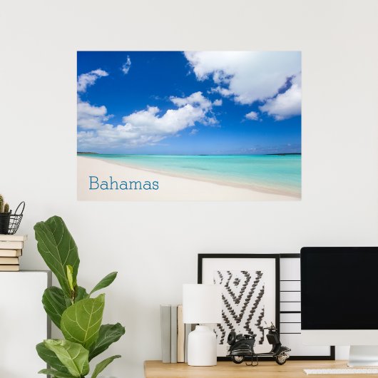 Mooi Caraïbisch strand Poster (Thuiskantoor)