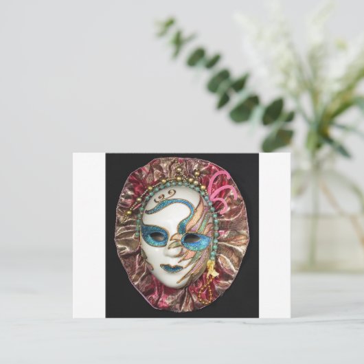 Mooi carnavalemmasker briefkaart (Staand voorkant)