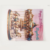 Mooi carousselpaard hangend verjaardagsdecor wandkleed (Voorkant (horizontaal))