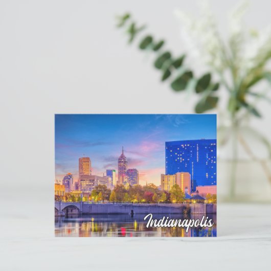 Mooi centrum Indianapolis, Indiana, Verenigde Stat Briefkaart (Staand voorkant)