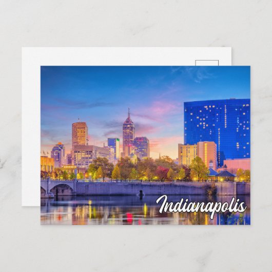 Mooi centrum Indianapolis, Indiana, Verenigde Stat Briefkaart (Voorkant / Achterkant)