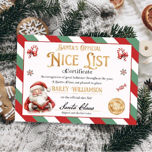 Mooi certificaat van Santa Goedgekeurd Twee keer g Kaart