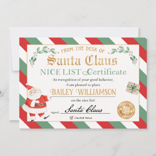 Mooi certificaat van Santa Seal of Approval Kaart (Voorkant)