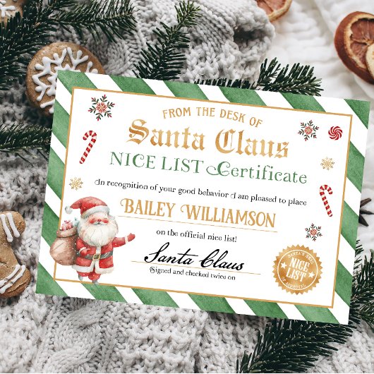 Mooi certificaat van Santa Seal of Approval Kaart