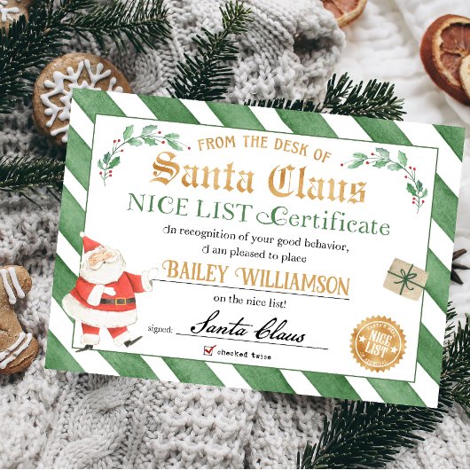 Mooi certificaat van Santa Seal of Approval Kaart