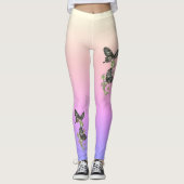 Mooi Ceylon Roos Bedreigde Vlinder Leggings (Voorkant)