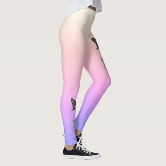 Mooi Ceylon Roos Bedreigde Vlinder Leggings (Rechts)