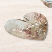 Mooi chic beige blosj boho bloem kartonnen onderzetters (Gekanteld)