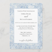 Mooi Chic Blauw Witte Bloemen Bruiloft Kaart (Voorkant)