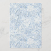 Mooi Chic Blauw Witte Bloemen Bruiloft Kaart (Achterkant)