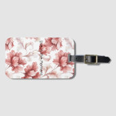 Mooi Chic Rode Bloemen Bagagelabel (Voorkant (horizontaal))
