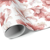Mooi Chic Rode Bloemen Bruidsfeest Cadeaupapier (Rol Hoek)