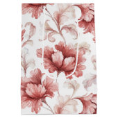Mooi Chic Rode Bloemen Bruidsfeest Medium Cadeauzakje (Achterkant)
