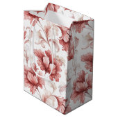 Mooi Chic Rode Bloemen Bruidsfeest Medium Cadeauzakje (Achterkant Gekanteld)