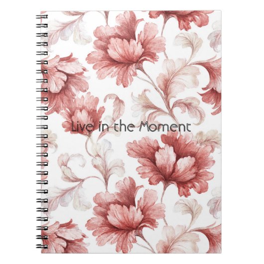 Mooi Chic Rode Bloemen Notitieboek (Voorkant)