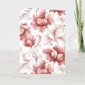 Mooi Chic Rode Bloemen Verjaardag Kaart (Achterkant)