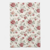 Mooi Chic Rode Crème Bloemige Trouw Theedoek (Verticaal)