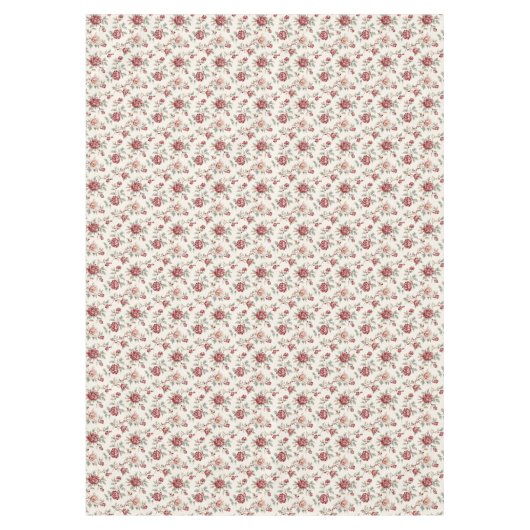 Mooi Chic Rode Crème Bloemige Trouwjurk Tafelkleed (Voorkant)