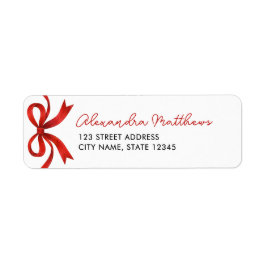 Mooi chic rode strik kerst adres etiket