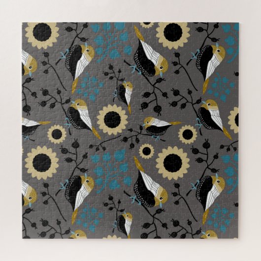 Mooi Chickadee Songbird Pattern Legpuzzel (Horizontaal)