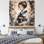 Mooi Chinees Vrouwenportret Canvas Afdruk (Insitu (Slaapkamer))