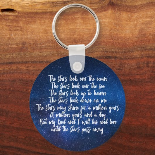 Mooi Christelijk gebed sterren gedicht Sleutelhanger (Achterkant)