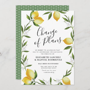 mooi citroenblad, uitgestelde trouwkaart kaart