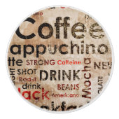 Mooi Coffee Espresso Cappucino-patroon Keramische Knop (Voorkant)