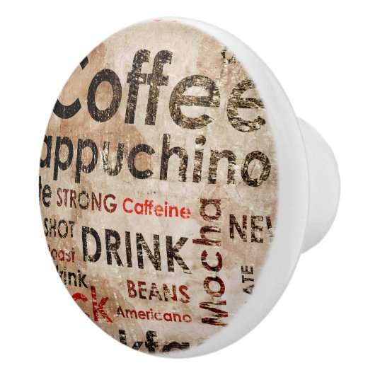 Mooi Coffee Espresso Cappucino-patroon Keramische Knop (Rechts)