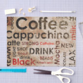 Mooi Coffee Espresso Cappucino-patroon Tissuepapier (Craft)