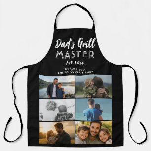 Mooi collage van 6 foto's voor papa de grillmaster schort