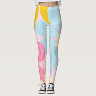 Mooi cool gekleurd bloemontwerp leggings