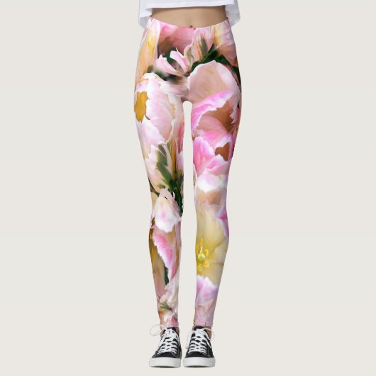 Mooi cool girly bloemenontwerp leggings (Voorkant)