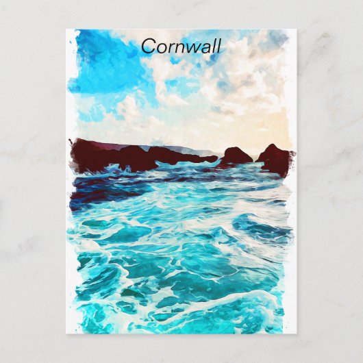 Mooi Cornwall Engeland Verenigd Koninkrijk Kustlan Briefkaart (Voorkant)