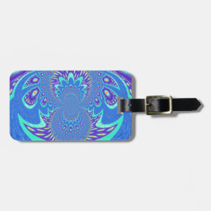 Mooi cyaan blauw caleidoscoop vector art ontwerp bagagelabel